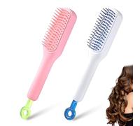 2 Piezas Cepillo de pelo autolimpiante, peine de limpieza de un solo clic, cepillos de pelo para mujeres, peines de masaje con bolsa de aire, peine telescópico giratorio