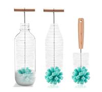 2 Piezas Cepillo Limpia Botellas Anti Rayaduras 30 CM y 27 CM para Recipientes y Biberones por Dentro