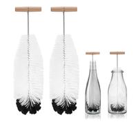 2 Piezas Cepillo Limpia Botellas por Dentro, Compatible con Botella de Cristal Sodastream, Reutilizable Limpia Botellas, Cepillo Limpieza Hogar por Dentro, Soda Botella (Blanco y Negro)