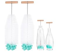 2 Piezas Cepillo Limpia Botellas por Dentro, Compatible con Botella de Cristal Sodastream, Reutilizable Limpia Botellas, Cepillo Limpieza Hogar por Dentro, Soda Botella (Blanco)