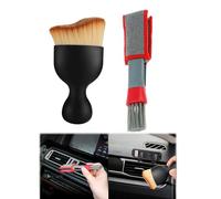 2 Piezas Cepillo Limpieza Coche, Limpiar Coche Interior Brochas Detailing Coche Cepillo de Limpieza de Coche Cepillos para Detalles De Coche para Limpiar el Asiento del Salpicadero de Ventilación