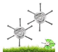 2 piezas Cepillo para Desbrozadora, Repuesto de Cuchilla para Cortacésped, Cepillo de Malas hierbas, Cabezal de Fresado de Alambre de Acero, Cortador de Cepillos para Jardín
