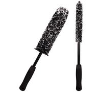2 piezas Cepillo para Llantas llanta de mango largo Cepillo de Limpieza para Ruedas de Coche Cepillos de microfibra para cubo de rueda Juego de Cepillo de rueda Bendable de Cepillo de neumático