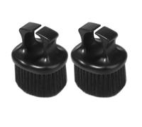 2 Piezas Cepillo Portátil de Vello Facial de Nylon y ABS | Barbería y Arreglo Personal, Color Negro, Agarre Fácil, Uso para Peinar y Limpiar, Estilo Retro