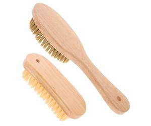 2 Piezas Cepillo Quitaarena de Madera Pbt de Playa | Limpieza Compacta para Playa y Camping, Uso Portátil, Apta para Chanclas y Equipo Exterior