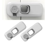 2 piezas cerradura de nevera gris para niños, cerradura de nevera sin agujero, cerradura de ventana, niño, lavadora, armario, cerradura de armario para niños