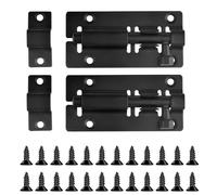 2 Piezas Cerradura de Puerta 3" Acero Inoxidable Negro Cerrojo Deslizante de Puerta con Tornillos Cerradura de Portón, para Inodoro Patio Garaje Cobertizo Puertas Interiores Cerradura de Puerta de