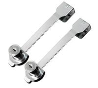 2 piezas cerradura de puerta de vidrio deslizante, mechones deslizantes de aleación de aleación de zinc de 5.6 pulgadas con llaves para la puerta del gabinete de vidrio