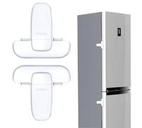2 piezas cerradura de puerta del refrigerador, cerradura de nevera de seguridad para bebés, cerradura de seguridad para niños, para armarios de cocina, cajones, refrigerador, congelador, color blanco