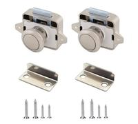 2 Piezas Cerraduras de Botón, Botón De Cierre Para Cajones, Boton Cierre Armario, BotóN Pulsador Gabinete, para Cajones, Autocaravanas, Yates, Puertas de Armarios (Niquelado)