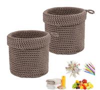 2 Piezas Cesta Colgante, Cestos Para Colgar Tejida, Cestas De Almacenamiento De Pared, Tejido a Mano, Para La Decoración De La Cocina, El Baño, El Salón y La Oficina, Marrón