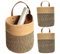 2 piezas cestas colgantes con asas de 6.3x7.1 pulgadas, recipientes de plantas montadas en la pared y cestas de almacenamiento para el balcón de jardín decoración de la puerta de la sala de esta