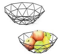 2 Piezas Cestas De Frutas,Frutero Negro Metal Grande,Cestas Frutas Modernas,Cesta Frutas Alambre Metal,Fruteros De Cocina,Cestas De Frutas De Metal,Para Frutas,Verduras,Pan,Cocina y Sala De Estar
