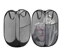 2 Piezas Cesto Ropa Plegable 36 * 36 * 60 cm, Cesto Ropa Sucia Plegable de Malla con Asas, Pop-Up Malla Laundry Basket, Cestos para Lavandería Plegables, para Almacenamiento de Ropa y Juguetes