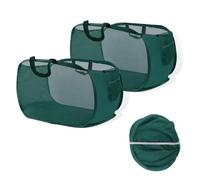 2 Piezas Cesto Ropa Plegable, Verde Cesta Plegable Colada, 36 x 36 x 58 cm Cesta Ropa Limpia para el Baño, Plegable Cesto Ropa Sucia con Asas, Cesto Plegable Colada para Dormitorio, Lavandería, Hotel