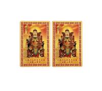 2 Piezas Chino Feng Shui Tai SUI Tarjeta DE Amuleto 2026 General Wen Zhe oración Tarjeta de Oro Chino taoísmo exorcismo Amuleto Suerte Tarjetas hogar Oficina Decoración