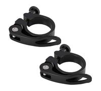 2 piezas Cierre de sillín Abrazadera para Tija de Sillín de Bicicleta 31,8 mm, Abrazadera para Silla de Bicicleta, Cierre Rápido Aleación Raluminio Clip Tija Sillín compatible MTB carretera BMX bici