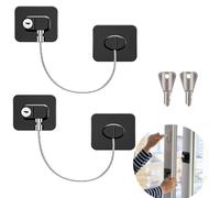 2 Piezas Cierre Seguridad Cajones Bebe ABS Cerradura de Ventana Fácil de Instalar Cerraduras para Refrigerador a Prueba de Niños Negro Children's Door Locks con Llave Cerradura del Refrigerador