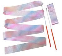 2 Piezas Cinta Gimnasia Ritmica niña,Cintas Gimnasia rítmica,Cintas para Gimnasia,Cinta Gimnasia Ritmica con Varita,Cintas de Baile,para Niños Baile Artístico Gimnasia Entrenamiento,2m