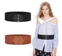 2 Piezas Cinturón Ancho De Mujeres, Accesorios Simples Y Versátiles, Accesorios De Ropa, Cinturón Elástico Y Cómodo.