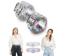 2 Piezas Cinturón Transparente de Moda Para Mujer, Estilo Retro Punk, PVC Con Doble Ojal, Agujeros y Cadena Larga Para Mujeres y Niñas