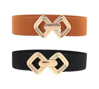 2 Piezas Cinturones Anchos Para Mujer, Cinturones De Vestir, Cinturones Elásticos, Cinturones Retro, Cinturones Decorativos Simples