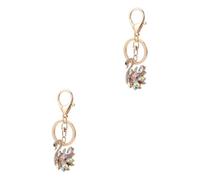 2 piezas Cisne Llavero Rhinestone Llavero Bolsa Colgante Adorno Cisne Llavero Cisne Llavero Bolsa de Coche Decoraciones Colgantes, Coloridox2st, 4X3.5X0.5CMx2pcs