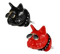 2 Piezas Clip Ambientador para Coche Perro de Yeso | Diseño Creativo Rojo o Negro, Instalación Pinza, Figura de Cachorro Realista, para Coche