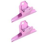 2 Piezas Clip de Papel Grande en Forma de Montaña de Hierro Rosa | Alta Capacidad de Sujeción, Base Estable Peso, Protege Textos Impresos y Documentos Recubiertos
