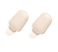 2 Piezas Clip Gafas para Audi 100 1991-1994, Cuero Soporte para Gafas Ticket Tarjetas Soporte para Parasoles Accesorios,Beige