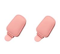 2 Piezas Clip Gafas para Porsche Macan 2014-2024, PU Soporte para Parasoles de Coche Soporte Magnético para Gafas Accesorios,Pink