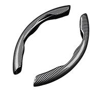 2 Piezas Coche Fundas Volante para Au-di A7 S7 Sportback C7 C8, Fibra de Carbon Comodidad Cubierta del Volante Coche Segmentado,1 Black