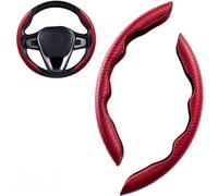 2 Piezas Coche Fundas Volante para Ford Foucs MK2 Foucs MK3 Foucs MK4 Kuga MK2 Mustang, Antideslizante Cómoda Protector de Volante Segmentado Interior Accesorios,Red