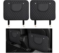 2 Piezas Coche Protector de Respaldo Asiento para Citroen C3 1.2 PureTech, Cuero Antisuciedad Resistente Agua Asiento Almohadillas Antipatadas,A-Black