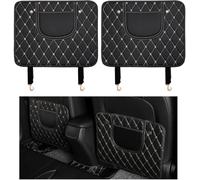 2 Piezas Coche Protector de Respaldo Asiento para Citroen C3 1.2 PureTech, Cuero Antisuciedad Resistente Agua Asiento Almohadillas Antipatadas,C-Black-Beige