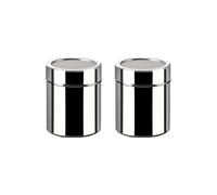 2 piezas Cocina Tamiz Saleros,Agitador Tamiz en Acero Inoxidable Espolvorear Harina Fina,Dispensador de Azúcar,Pimentero Tamizador,Latas de Polvo con Malla para Hogar,Restaurante,Barbacoa