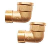 2 piezas Codo de latón 90° G1/2" (Ø hembra 19,5mm x Ø macho 20,3mm),DN15,Codo 90° hembra/macho latón,Racor roscado Racores de latón apto para agua potable