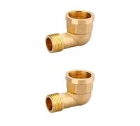 2 Piezas,Codo Laton,Tamaño 1/2’’ Conector En Laton,Rosca Interna 25 Mm x Rosca Externa 20 Mm,Codo Latón 90° 1/2 Pulgada,Para Accesorios Compresor Aire,Racor Roscado, Uniones Para Tubos Redondos