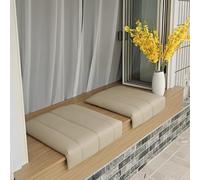 2 Piezas Cojín Portátil para Asientos de Ventana, Cojines para Escaleras de Interior y Exterior Estadios Lectura - Espuma de Alta Densidad/Impermeable/Antideslizante(Cream,30x25 cm/11.8x9.8 in)