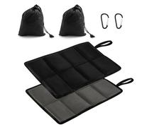 2 Piezas Cojines Asiento Plegables Exteriores con Bolsillos Almacenamiento y 2 Abrazadera en Forma D, 2 Colores Resistente al Agua Portátil Oxford Cojines Asiento,para Eventos