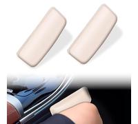 2 piezas cojines para rodillas de coche de cuero, cojines de reposabrazos de cuero para coche, cojín autoadhesivo para reposabrazos de puerta de coche, almohadilla para piernas de puerta de coche