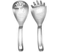 2 Piezas Colador de Acero Inoxidable Cinco en Uno | Manual, Plata, para Comida Infantil y Verduras, Herramienta Multiusos de Cocina