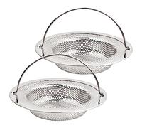 2 Piezas Colador de Fregadero, Filtro de Drenaje en Acero Inoxidable, Tamiz de Cocina Con Asa, Tapón de Colador de Alimentos Para Ducha, 11 x 8 x 2 cm