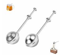2 Piezas Colador de Té de Acero Inoxidable 304 Infusor de Te con Mango Telescópico Filtro de Té de Bolas para Te Suelto Harina Especias y Azúcar en Polvo