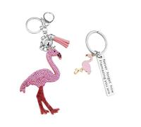 2 Piezas Cole De Flamenco Rosa, Cole De Animal De Dibujos Animados, Cole De Mujer, Llavero De Acero Inoxidable, Llavero De Regalo Creativo