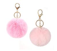 2 Piezas Coles De Bolas De Peluche, Lindos Coles, Llaveros De Coche, Coles De Decoración De Bolsos, Coles De Mujer