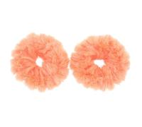 2 Piezas Coleteros Elásticos de Pelo Textura , Firme Sujeción | Naranja, Material Fluff y Cuerda Elástica, se Lleva Muñeca, Cabello y Cómodo