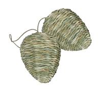 2 Piezas Colgante Artificial para Avispones y Insectos de Paja | Diseño Tejido Realista, Uso Exterior en Jardín y Patio, Protección sin Químicos y Resistente al Clima