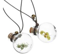 2 Piezas Colgante de Perfume para Coche Tapa de Madera de Cristal | Adorno Colgante Compacto, Cordón Integrado, para Aceites Aromáticos y Espejo Retrovisor Color Aleatorio