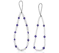 2 Piezas Colgante para Moviles, Redondo, en Forma Especial Antipérdida Correa para Teléfono Móvil Lindo Cordón con Cuentas de Mal de Ojo para Hombres Mujeres Pareja